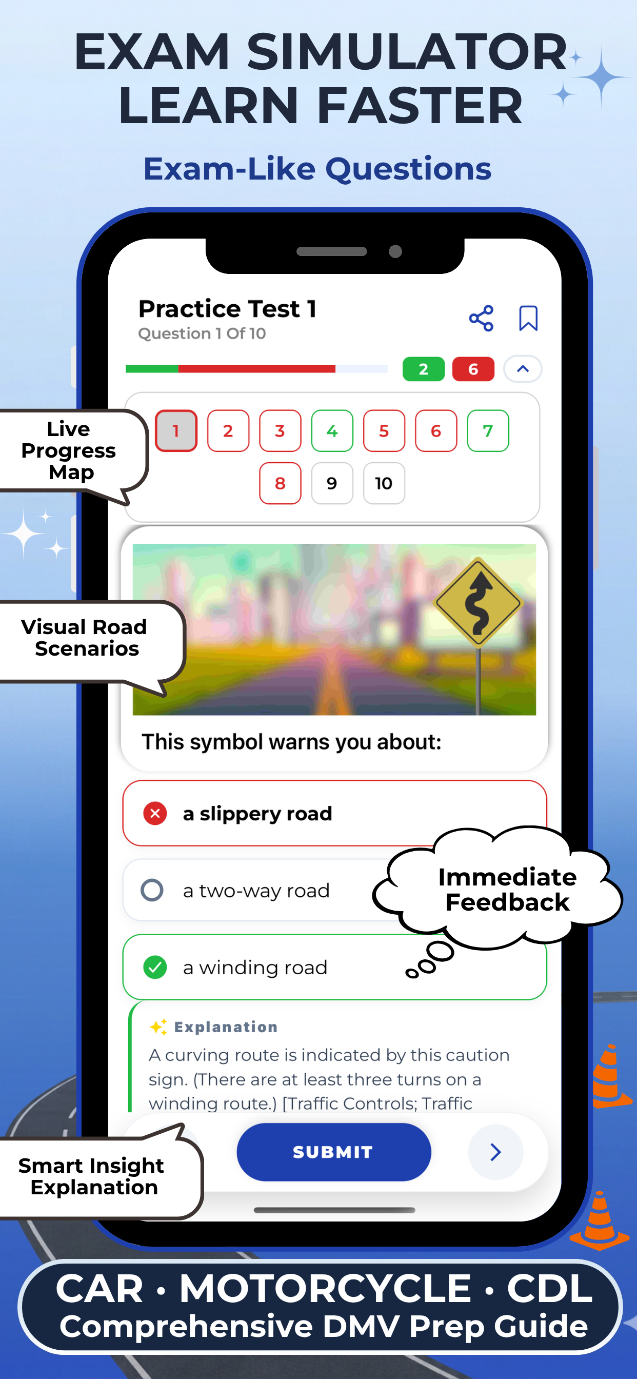 DMV Permit Test Simulation Mode